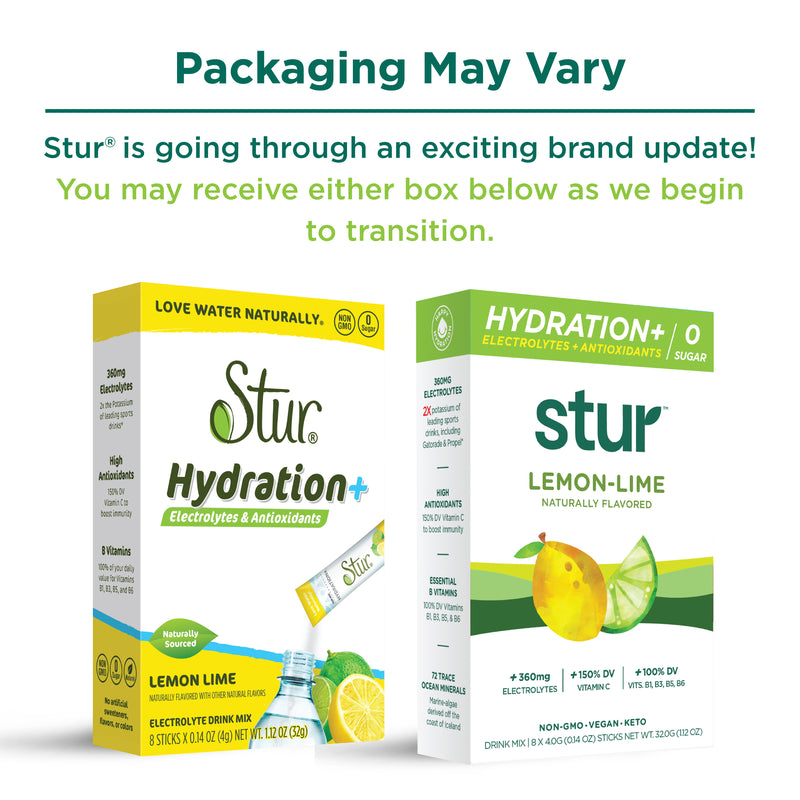 Packaging may vary. Stur is going throught an exciting brand update! You may receive either box below as we begin to transition.